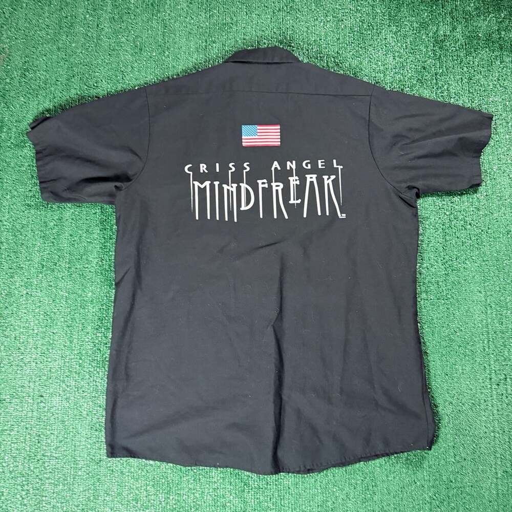 Y2K Criss Angel Mindfreak Short Sleeve Button Up Shirt Large